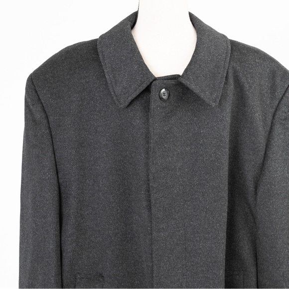 Luxury hand tailored cashmere lamb’s wool blend charcoal coat 44R Norman Wells - Picture 6 of 15